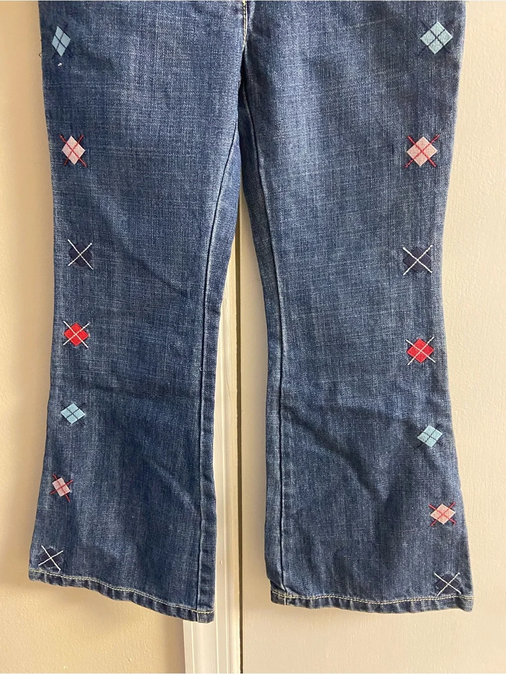 Gymboree Girls Jeans Flare Leg Embroidered Size 6 NWT